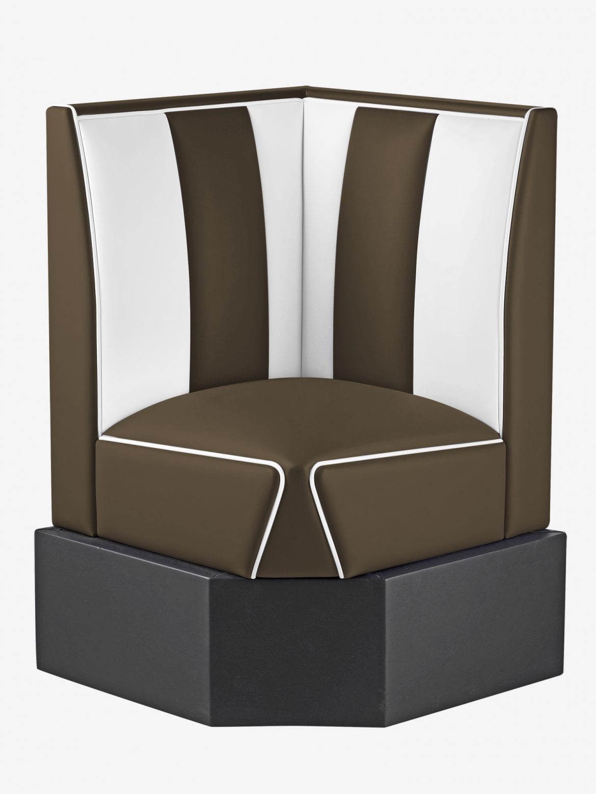 banquette dangle de Diner USA bicolore en vinyle marron et blanc