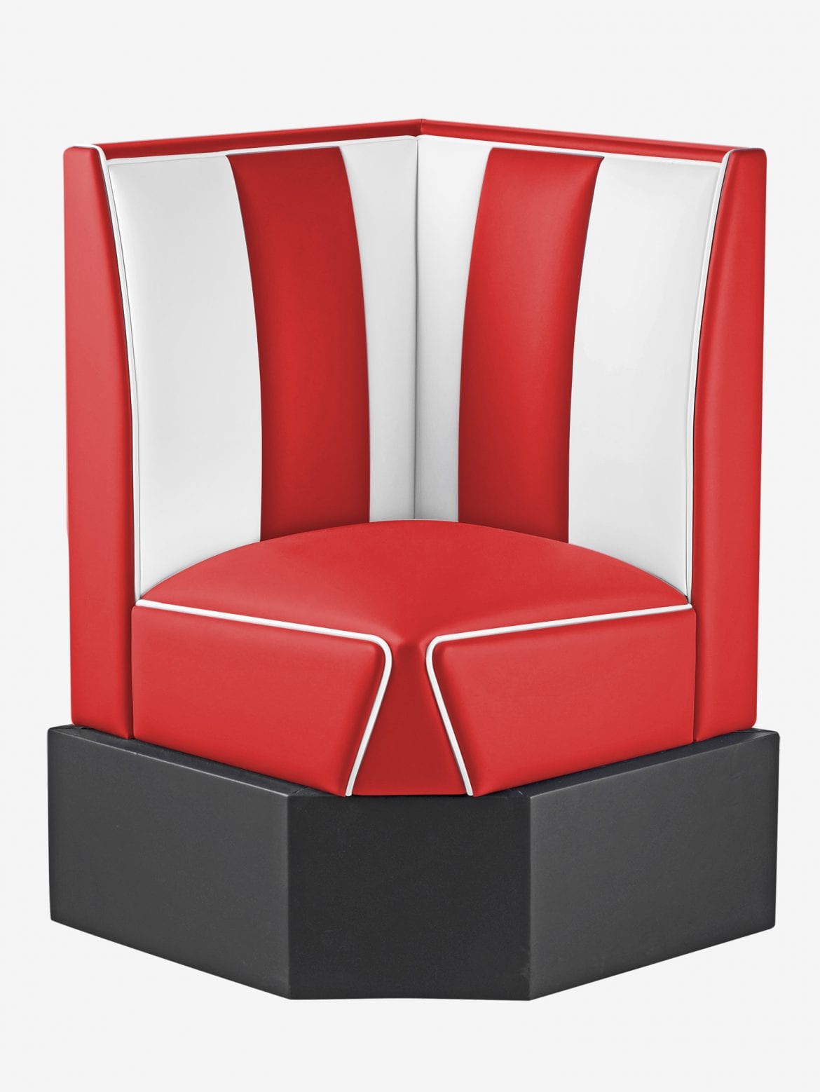banquette dangle de cuisine en vinyle rétro rouge et blanc