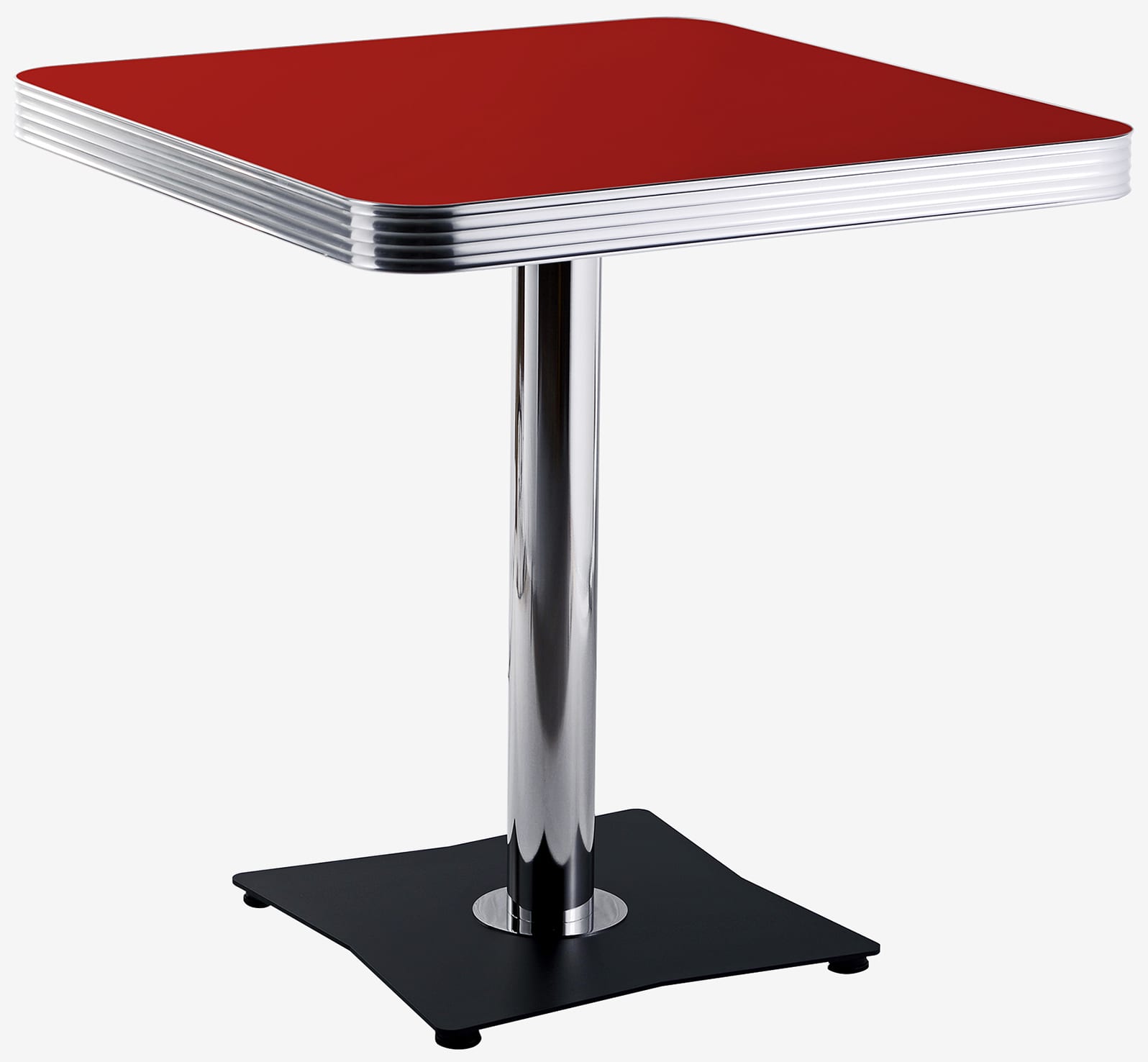 table de restaurant carrée vintage couleur rouge Fraise