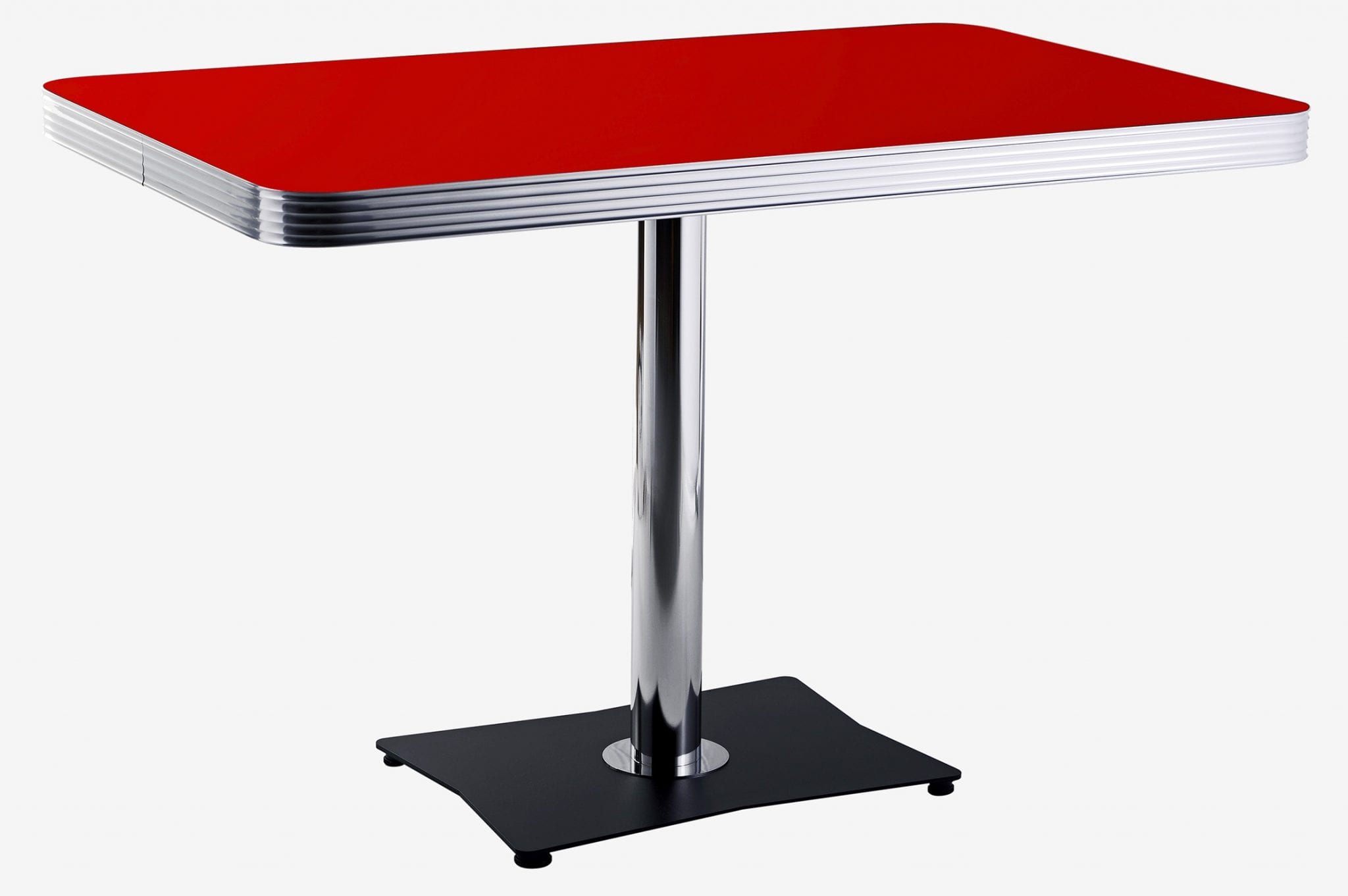 table vintage américaine Garland plateau rouge fraise laqué