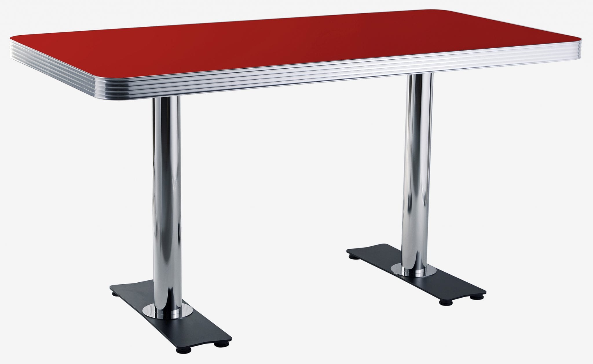 table vintage américaine Oceanside stratifié laqué rouge