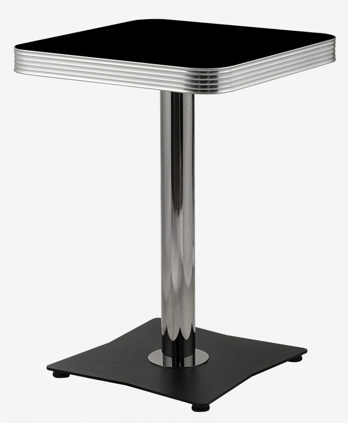 table de terrasse carrée rétro Worcester laquée noir