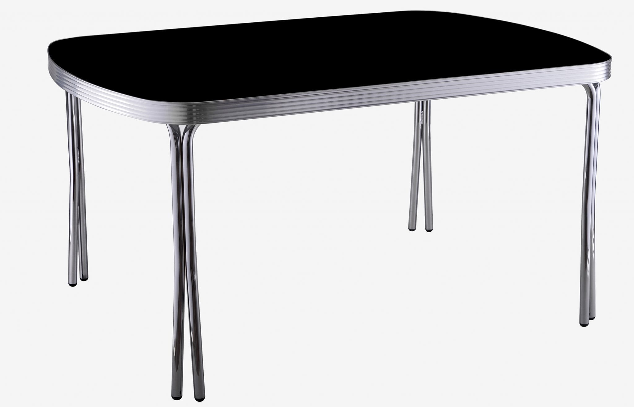 table rétro chromée charlotte noir laqué