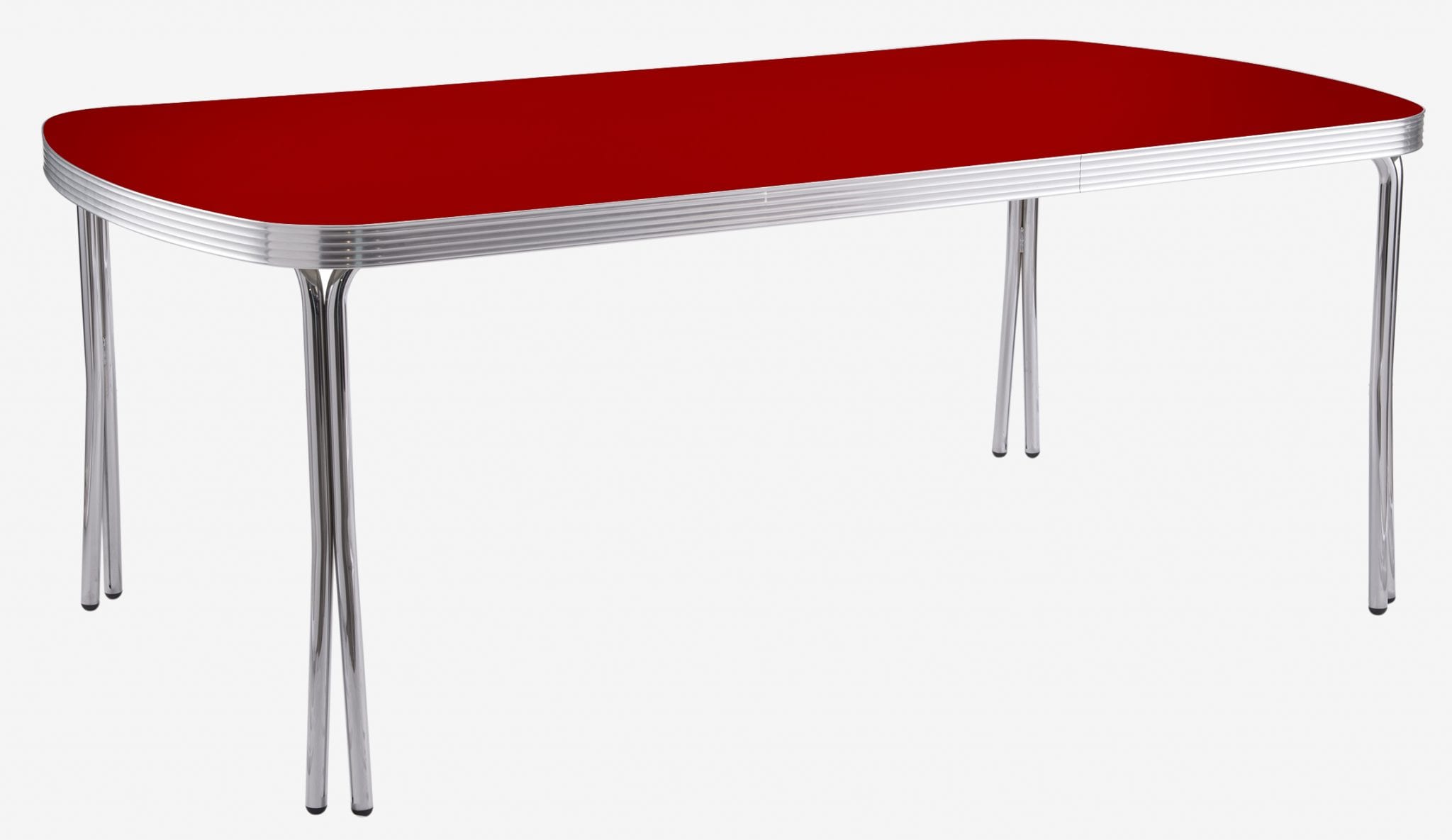 table de cuisine rétro extensible riverside rouge fraise laquée