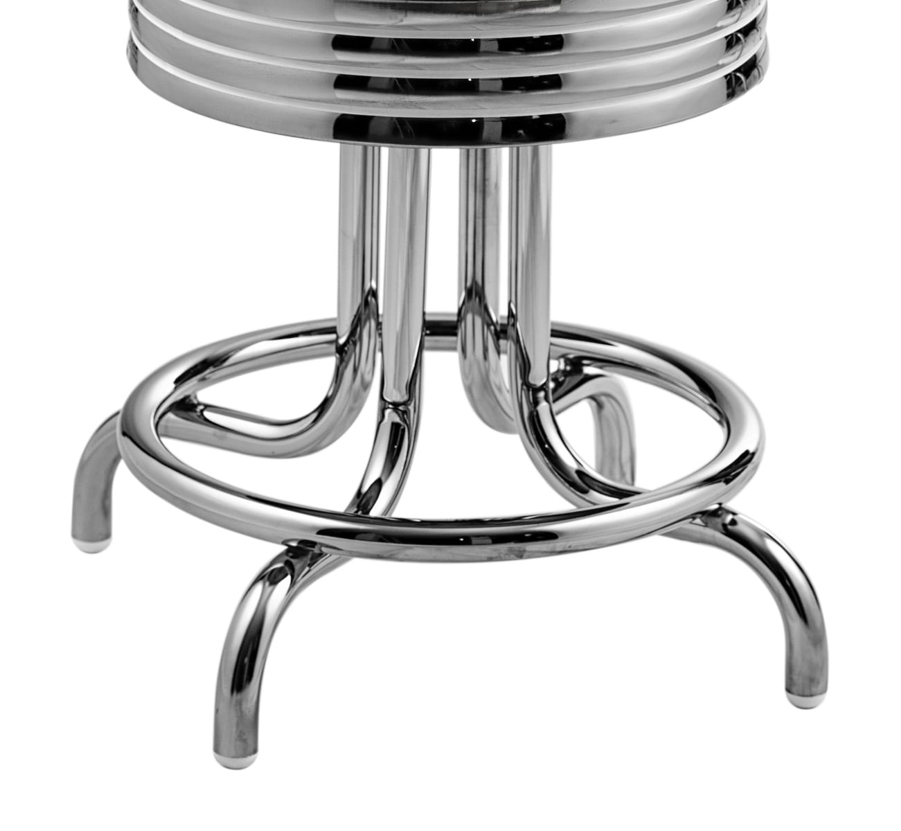 tabouret de bar rétro pivotant pieds chromés
