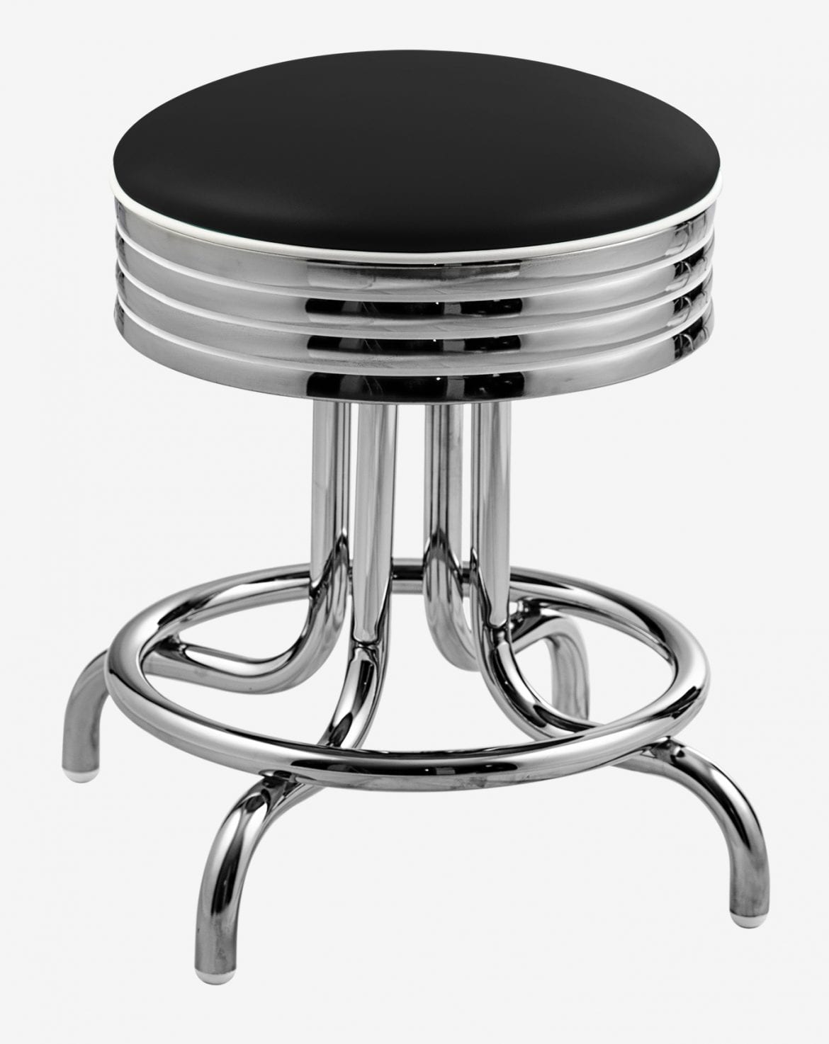 tabouret vintage américain vinyle noir