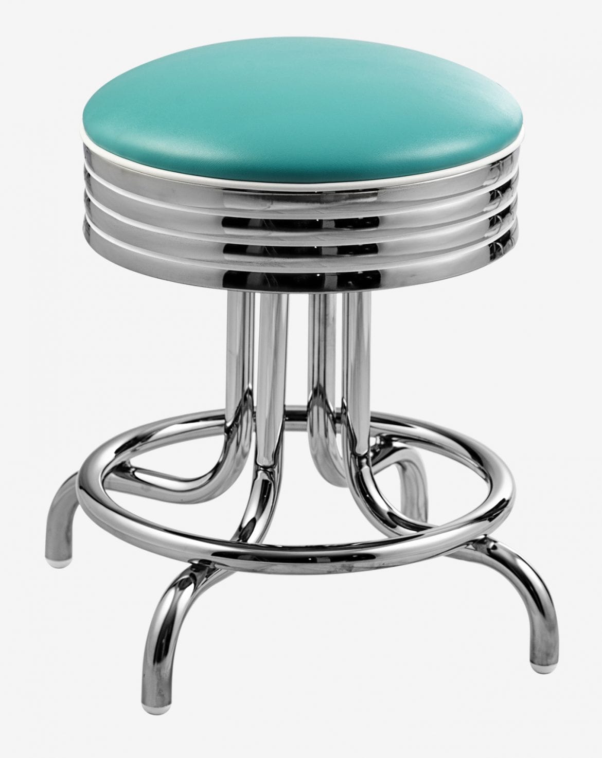 tabouret de bar vintage bas vert pistache chromé