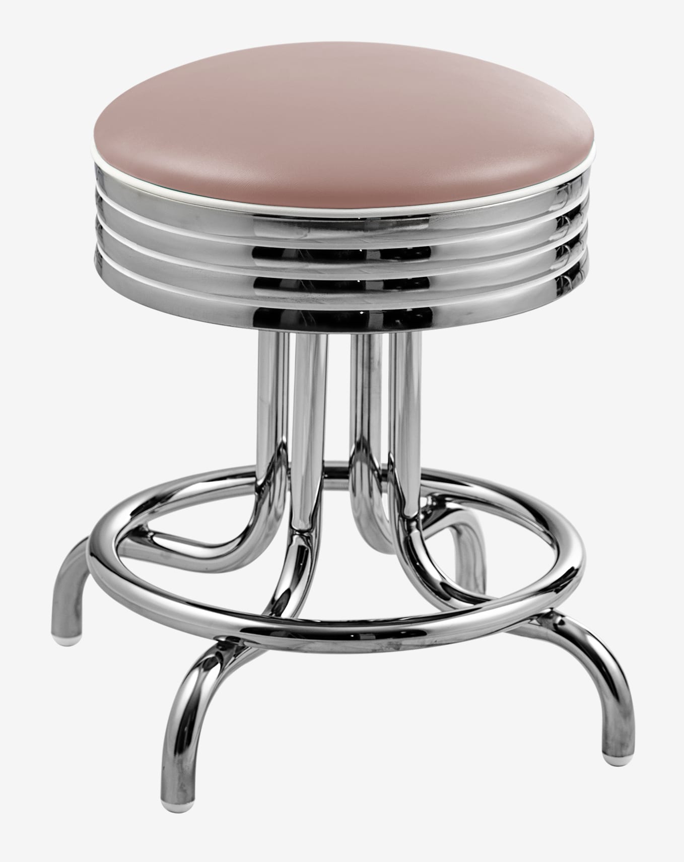 tabouret de bar bas saint-louis rose poudre 48cm