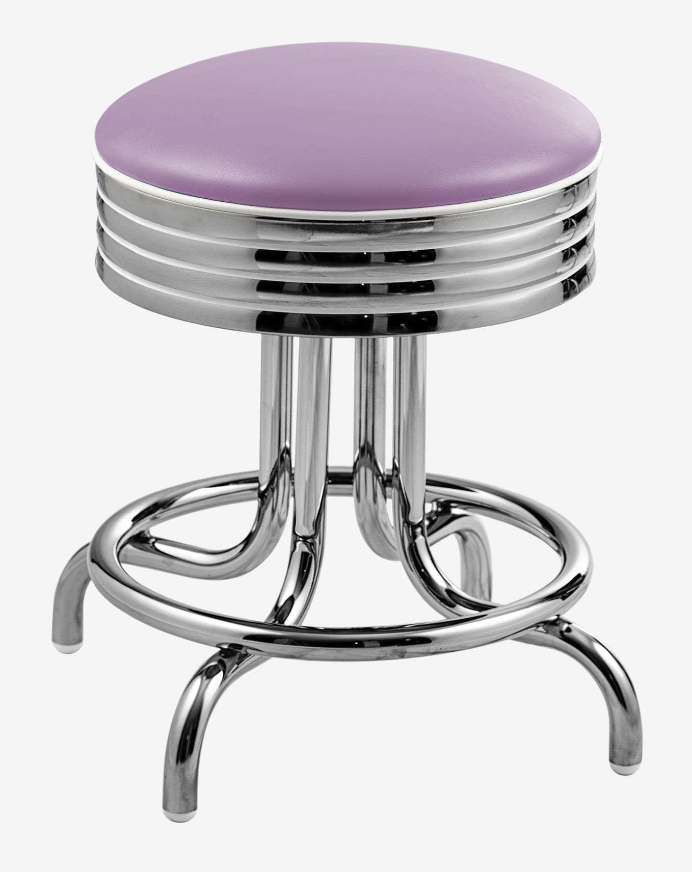 tabouret de bar américain rétro chromé mauve