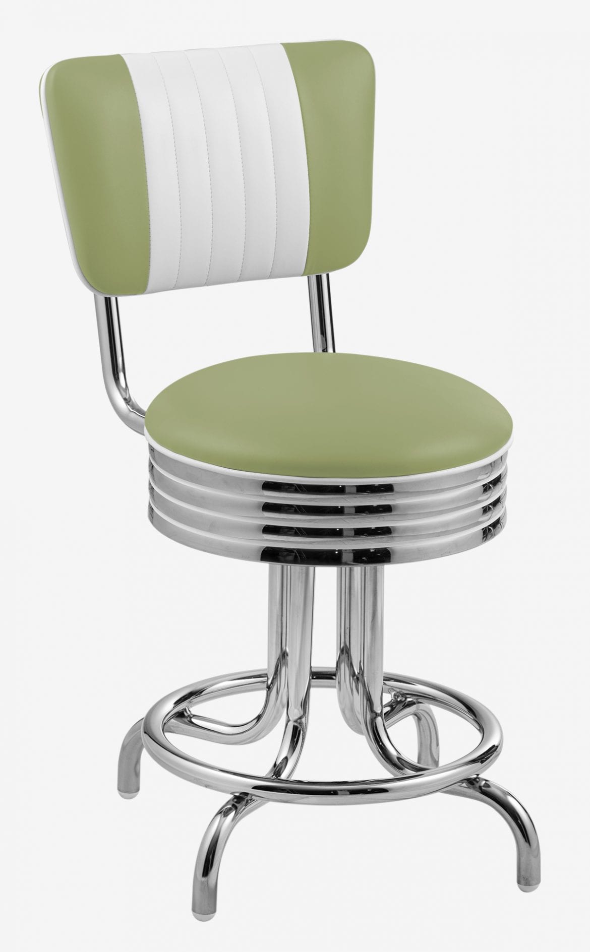 tabouret vintage avec dossier bicolore little rock vert pistache
