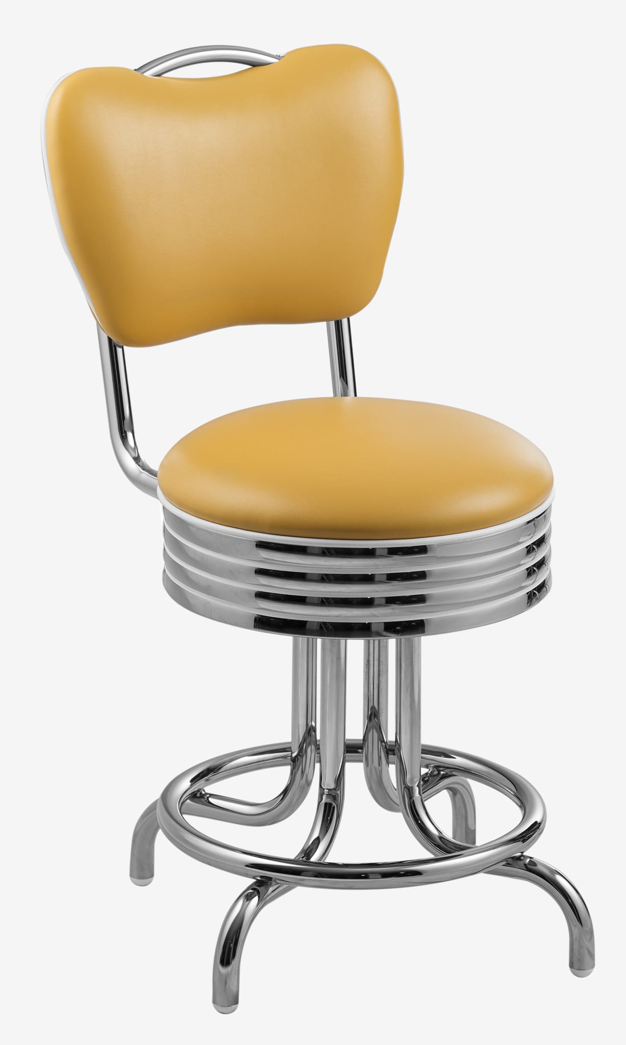 tabouret de cuisine pivotant chromé bas Daytona couleur mangue