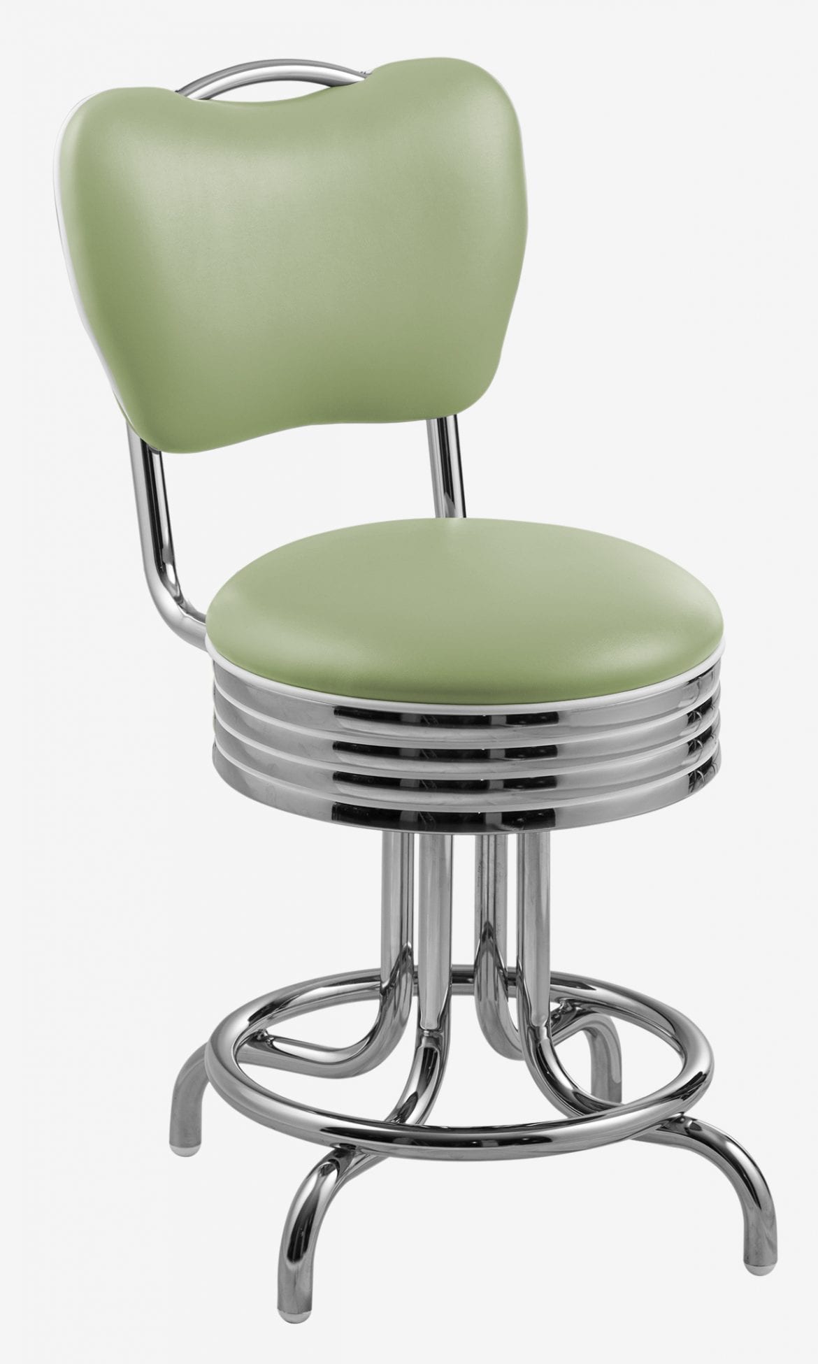 tabouret de cuisine Daytona vert pistache chromé