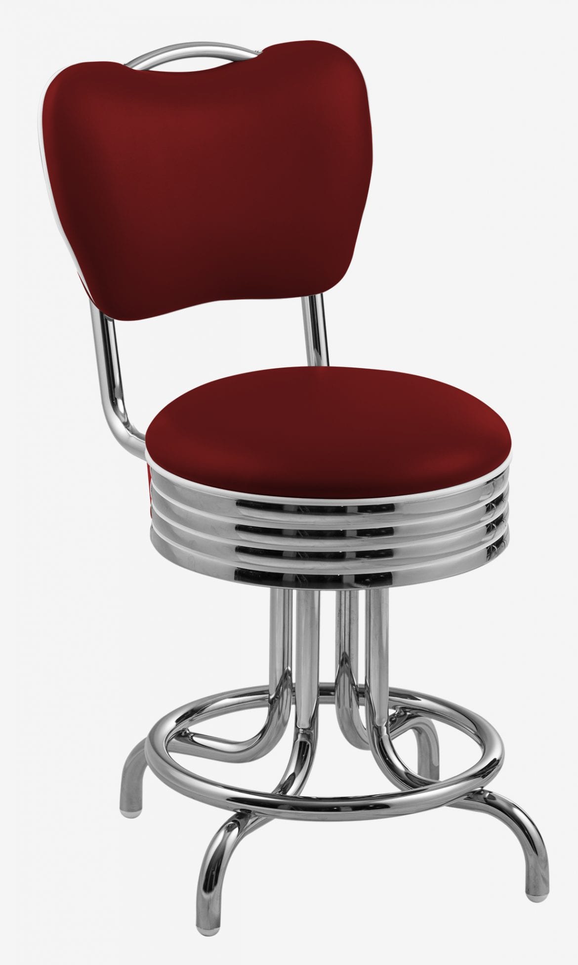 tabouret de salle à manger pivotant rétro Daytona rouge ruby