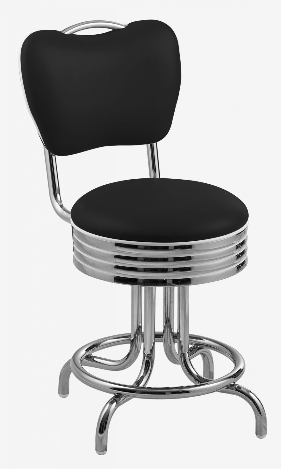 tabouret de restaurant pivotant bas Daytona noir en vinyle