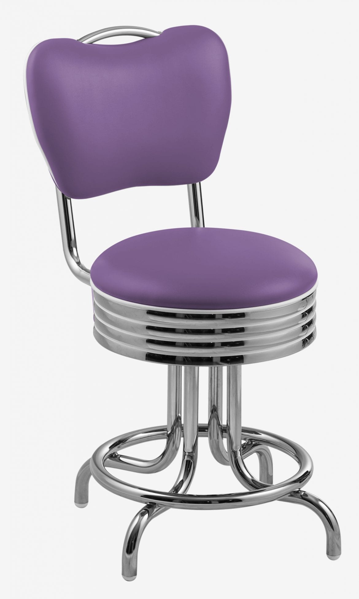 tabouret vintage chromé américain Daytona violet