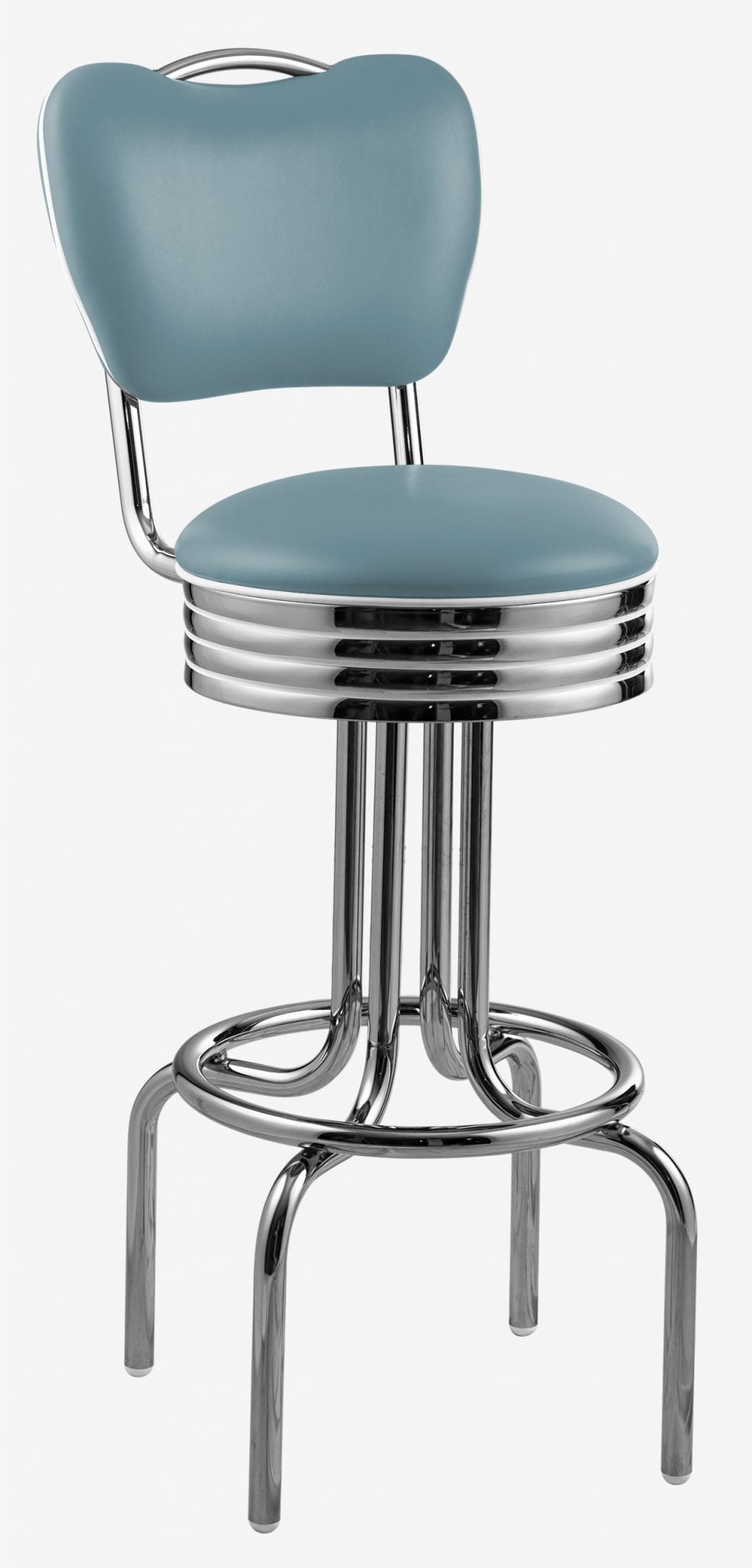tabouret de bar américain Tucson avec dossier bleu poudre