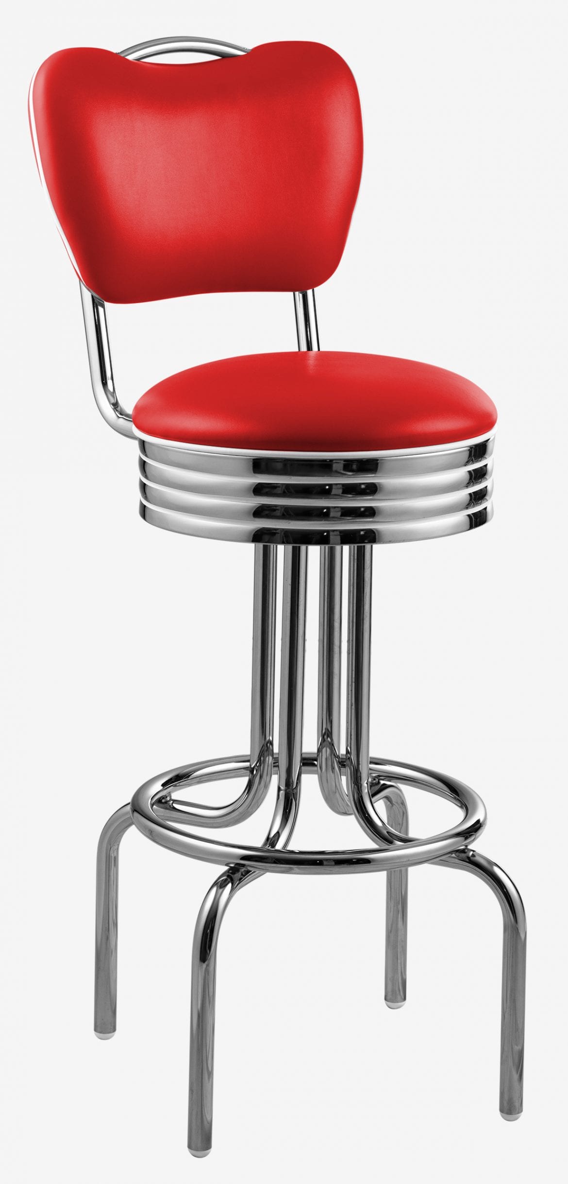 tabouret de bar vintage Tucson pivotant vinyle rouge