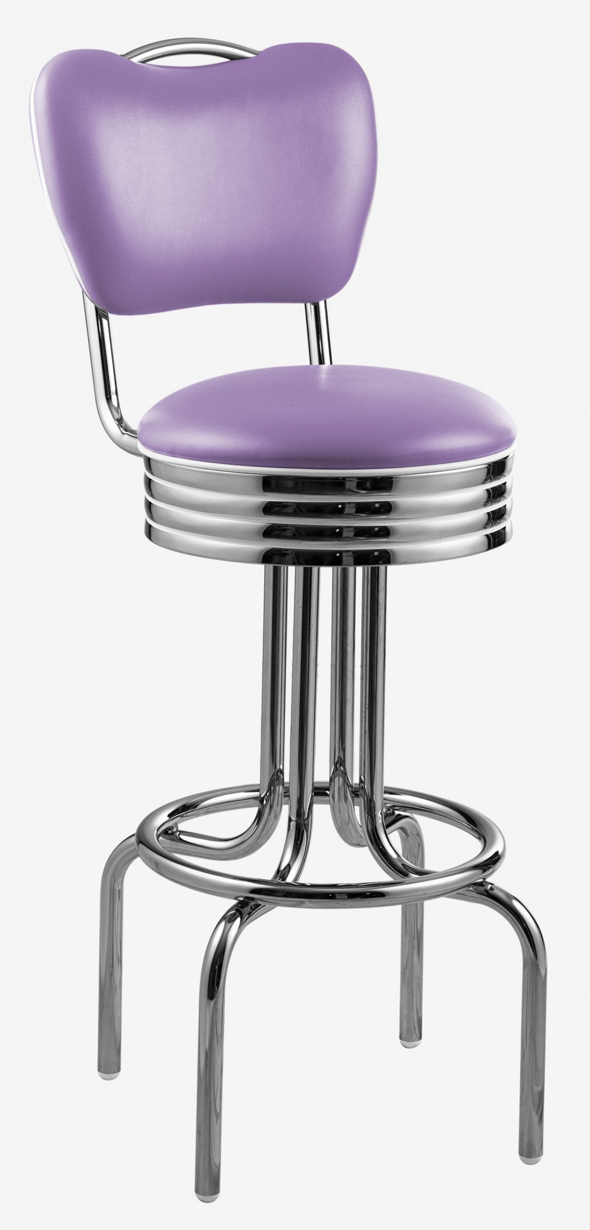 tabouret Tucson mauve avec dossier et assise pivotante