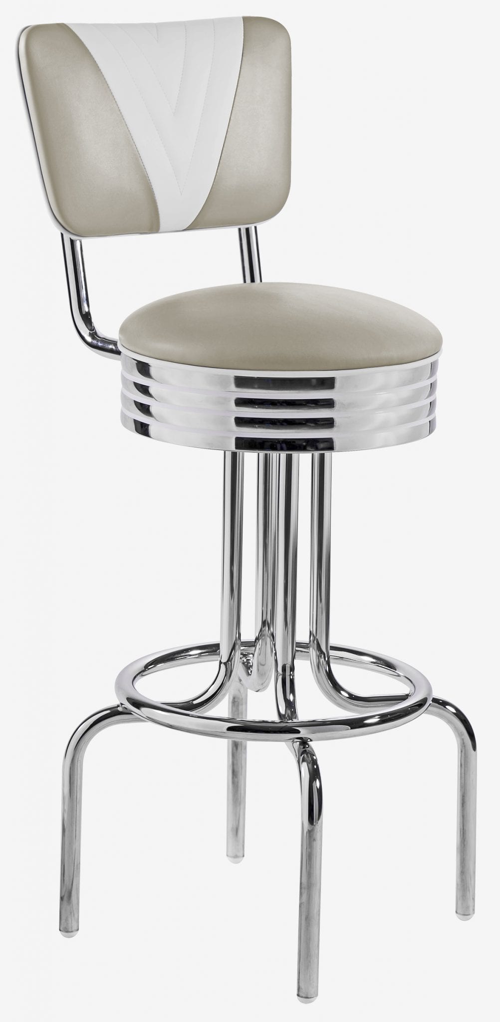 tabouret de bar rockford bicolore et pivotant beige