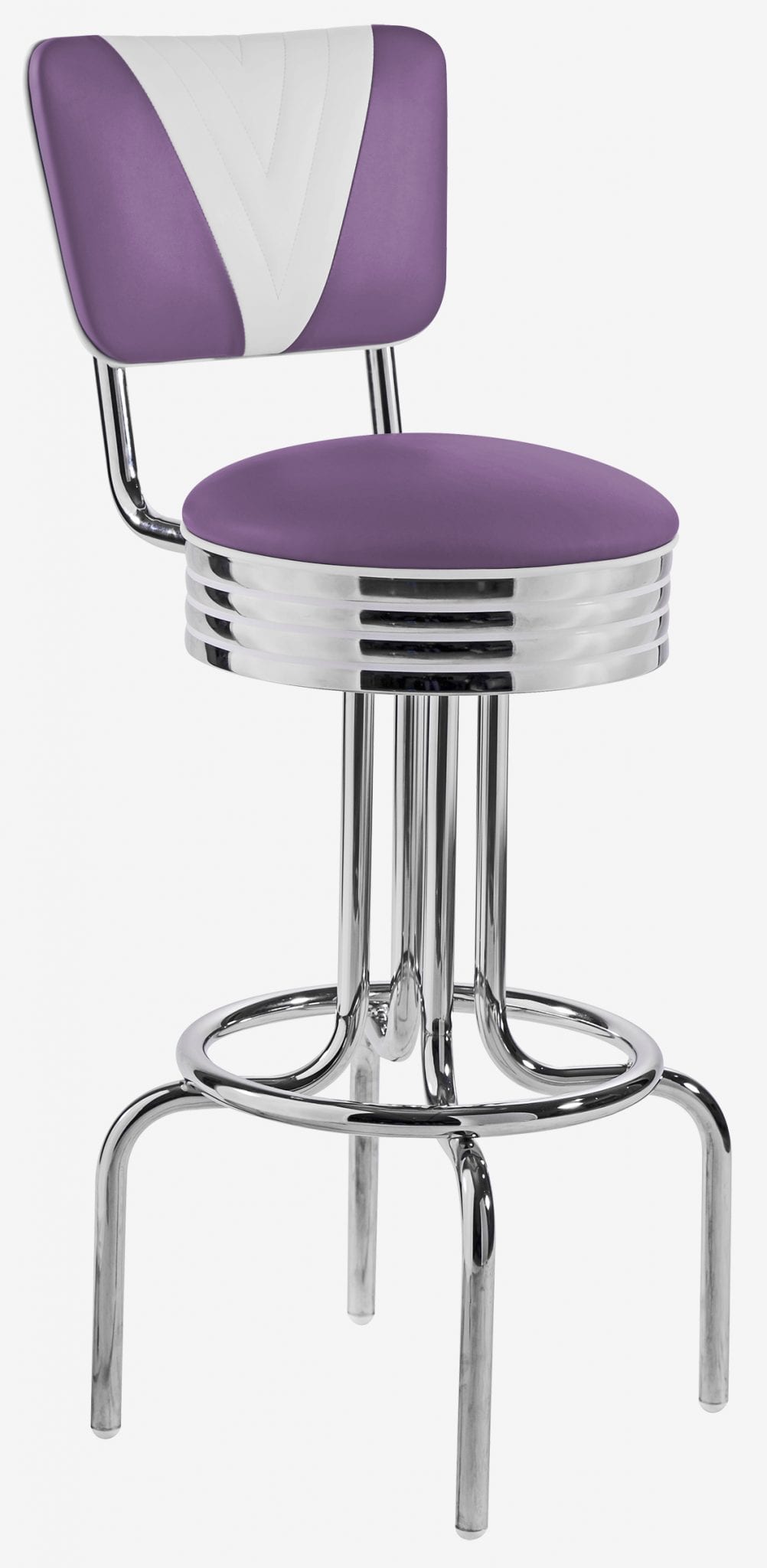 tabouret de Diner américain Rockford violet dossier bicolore