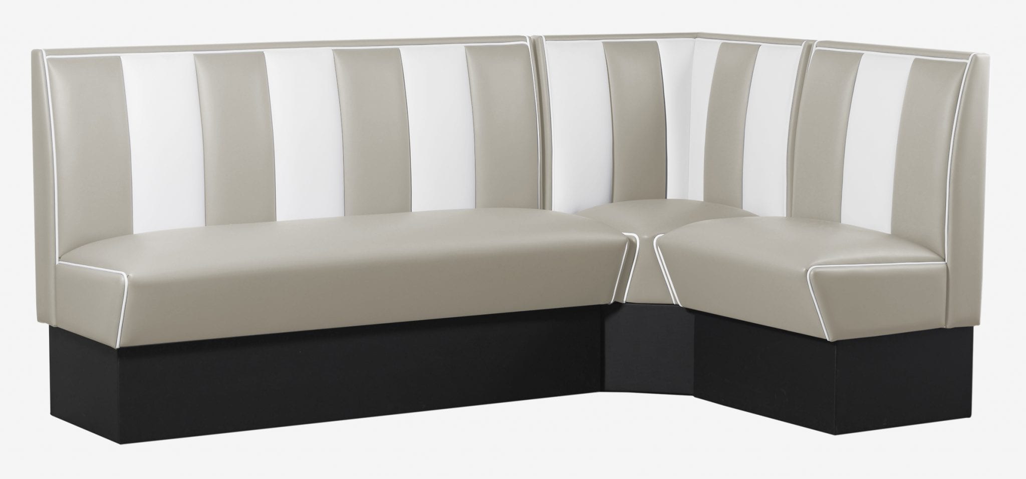 banquettes de Diner en L vintage vinyle beige et blanc