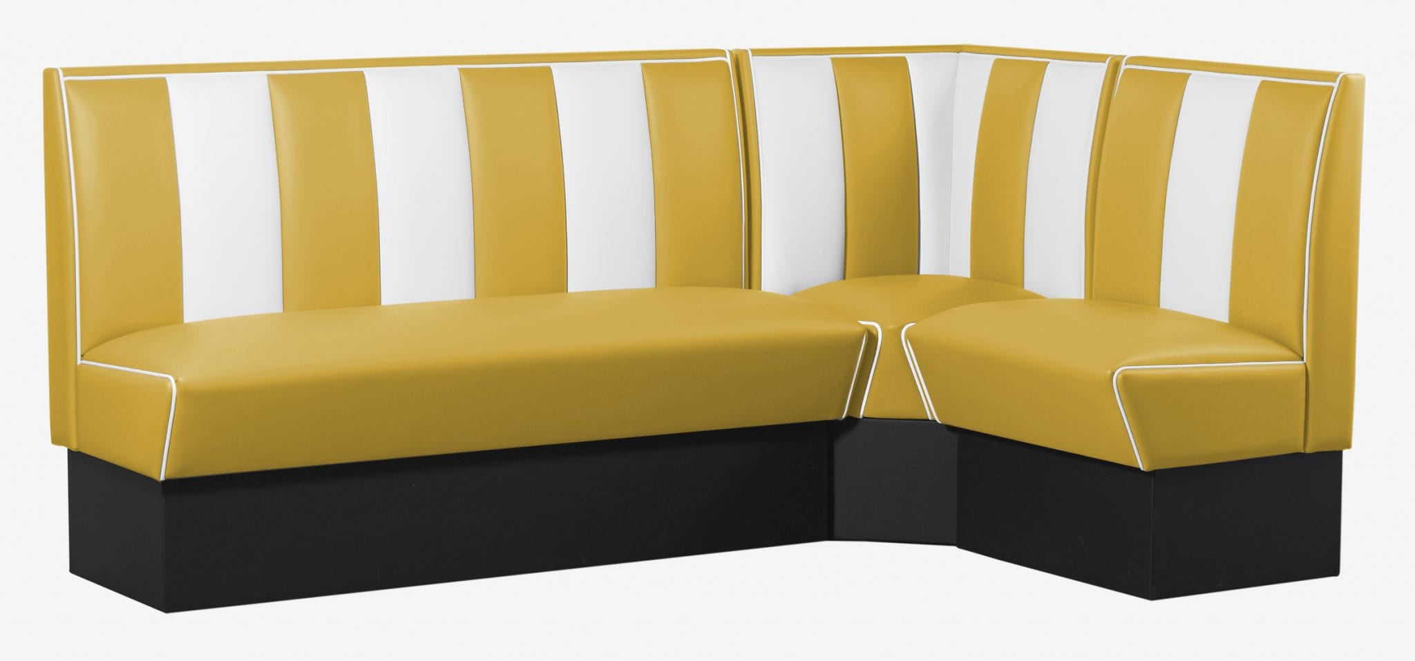 combinaison de banquettes en vinyle jaune mangue