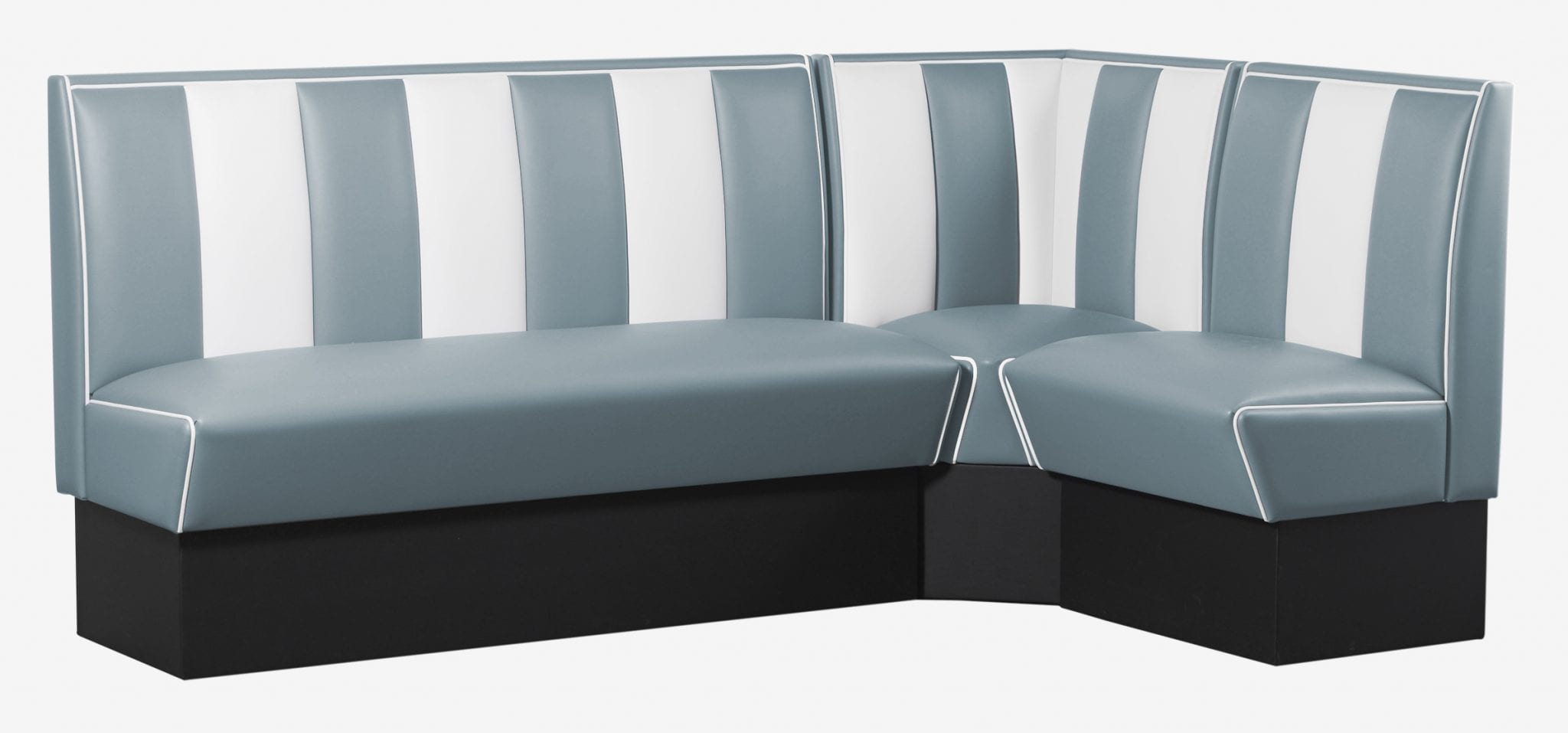 combinaison de banquettes américaines en L bleu poudre