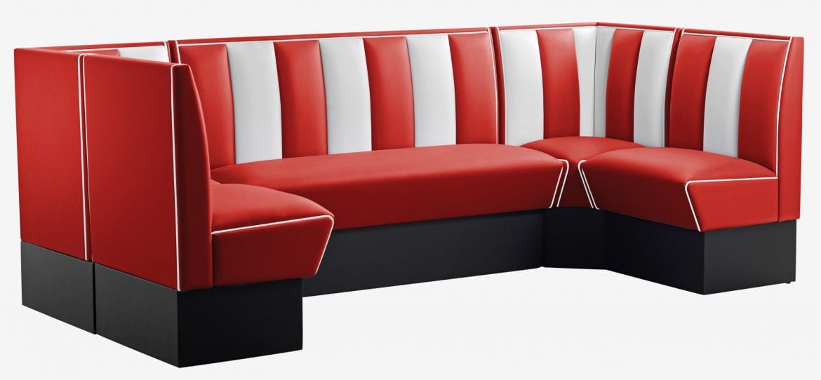 ensemble de banquettes de cuisine vinyle rouge et blanc