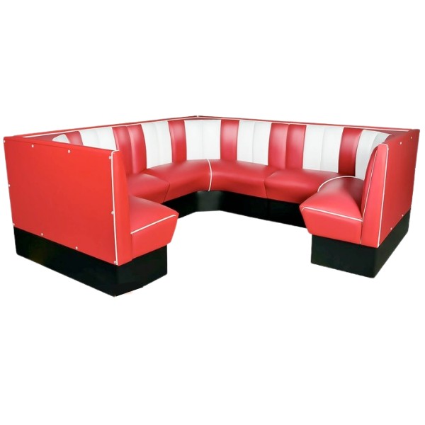 banquettes dangle de Diner américain en vinyle rouge et blanc bel air