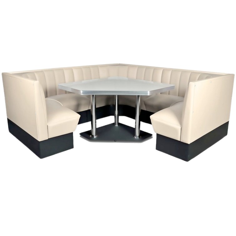 aménagement moderne dangle de cuisine avec banquettes et table dangle