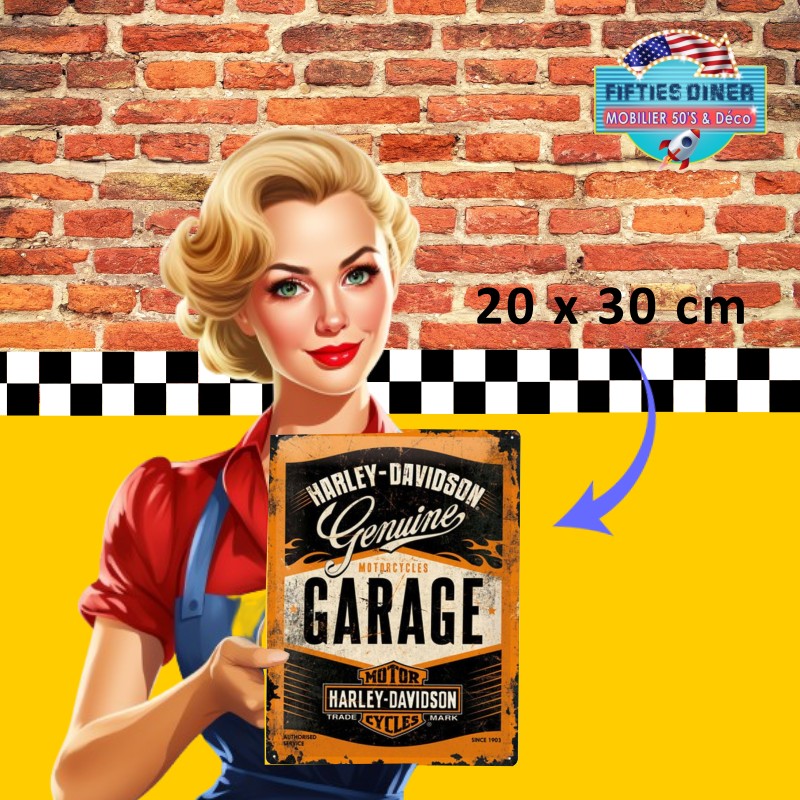 plaque métal Harley davidson garage nostalgic art  20x30cm