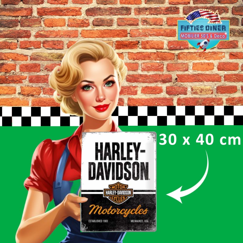 nostalgic art plaque logo harley davidson motorcycle 30x40 cm rétro