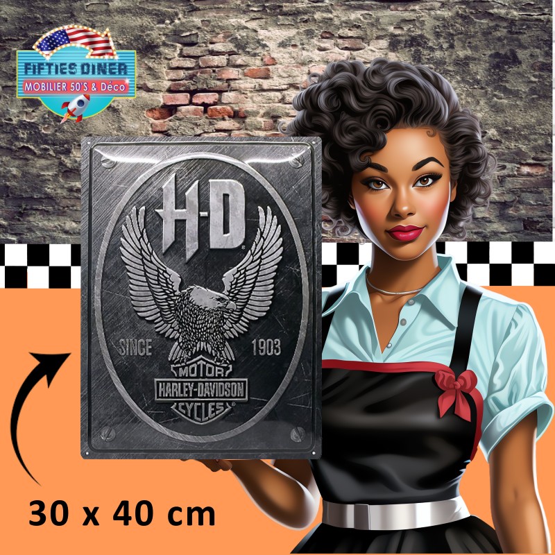 plaque vintage harley davidson since 1903 nostalgic art 40x30 cm