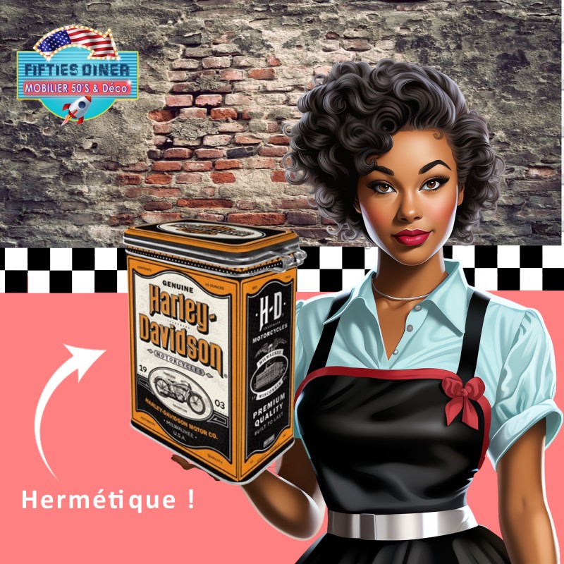 boîte en métal hermétique harley davidson milwaukee nostalgic art