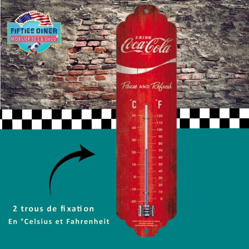 thermomètre vintage coca-cola rouge
