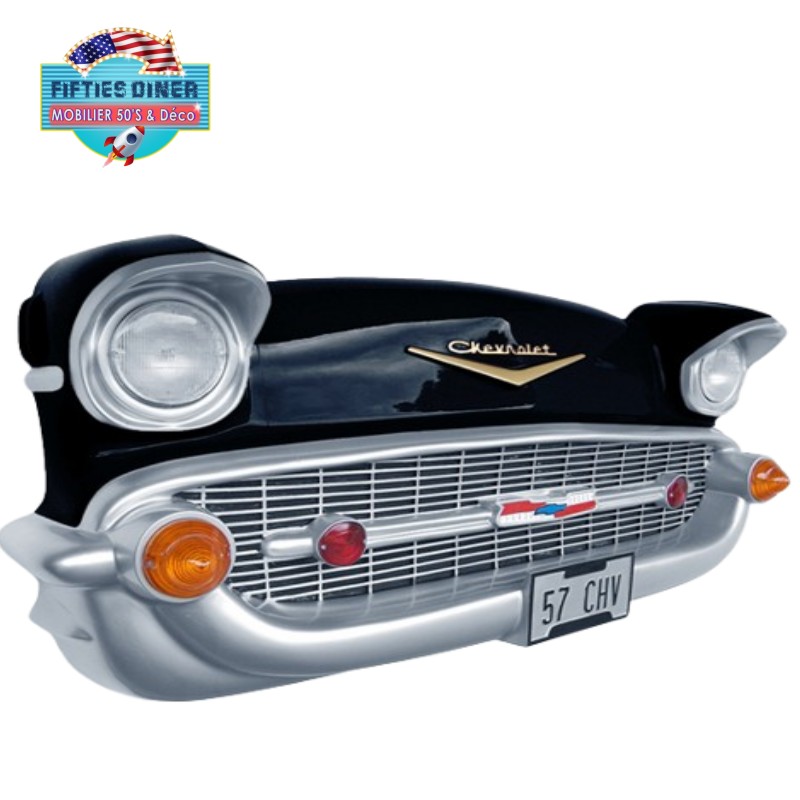 face avant de voiture américaine chevrolet Bel Air noir