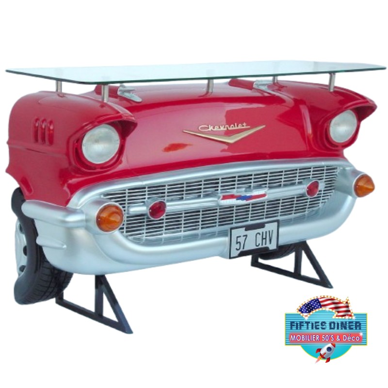 bar chevrolet Bel Air rouge en résine