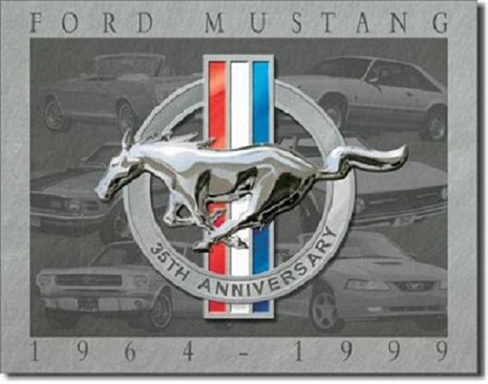 plaque métal ford mustang 35th anniversary 1999 30x40cm