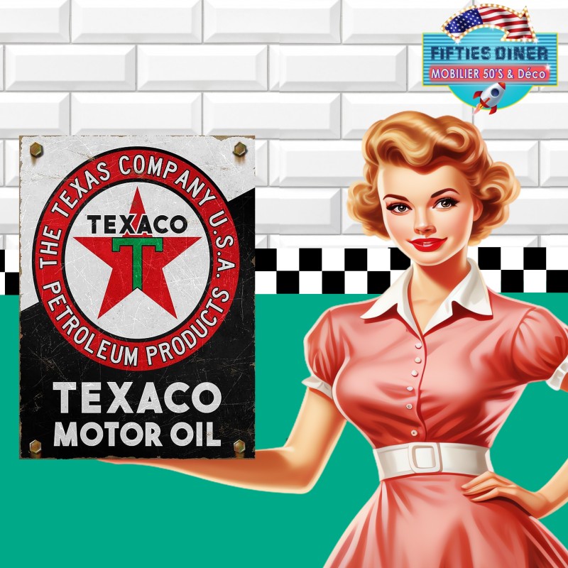 plaque métal texaco motor oil 30x40 cm