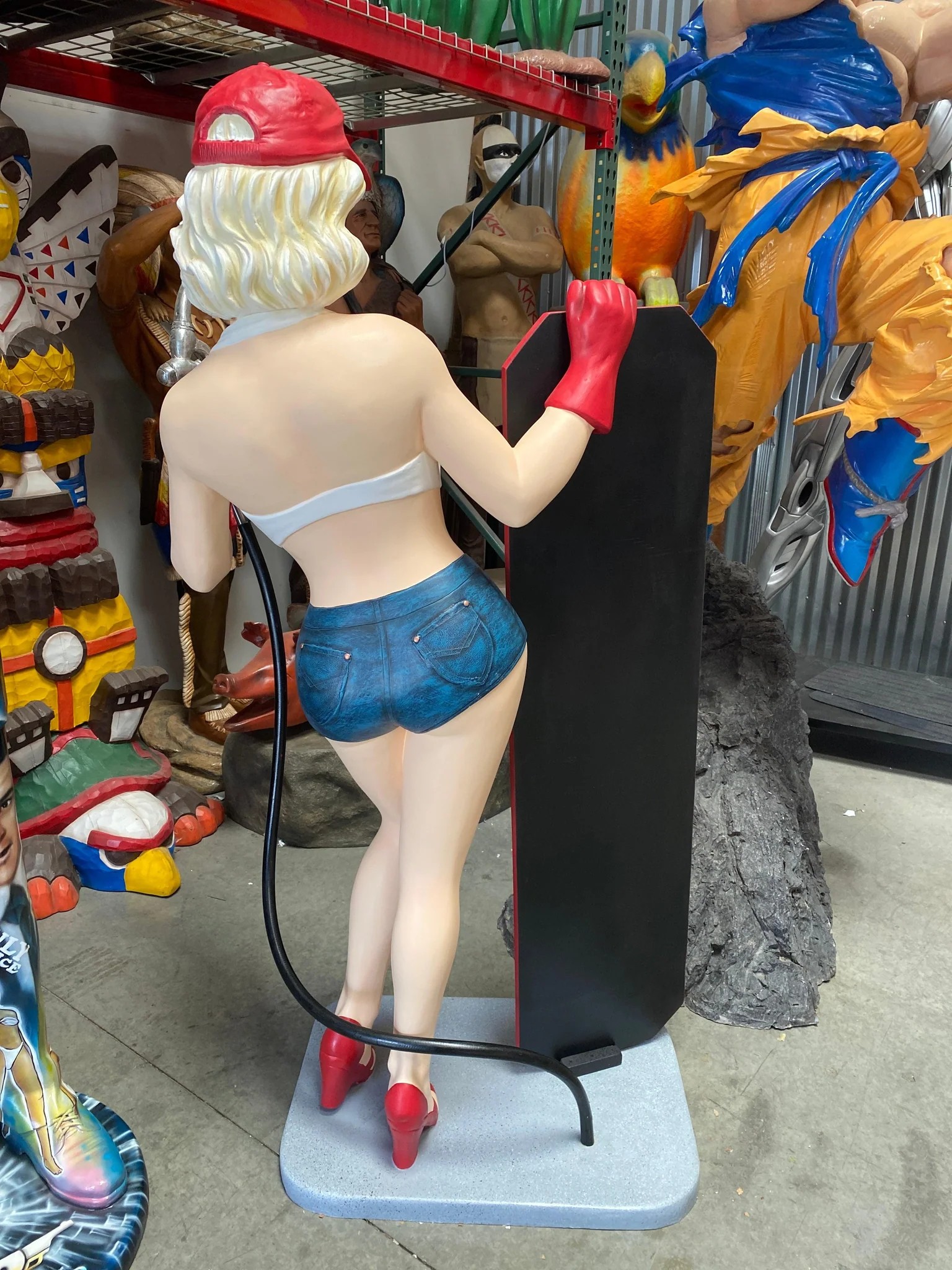 stop-trottoir pin-up et ardoise en résine XL