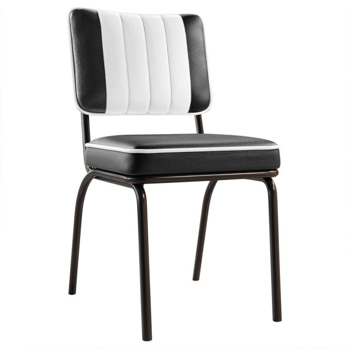 chaise vintage Chicago noire dossier bicolore
