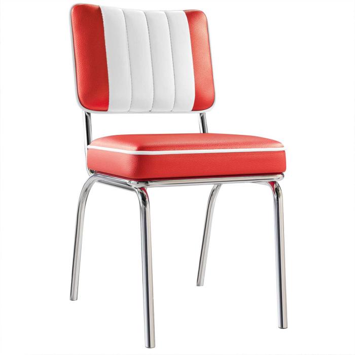 chaise rétro américaine rouge pas cher