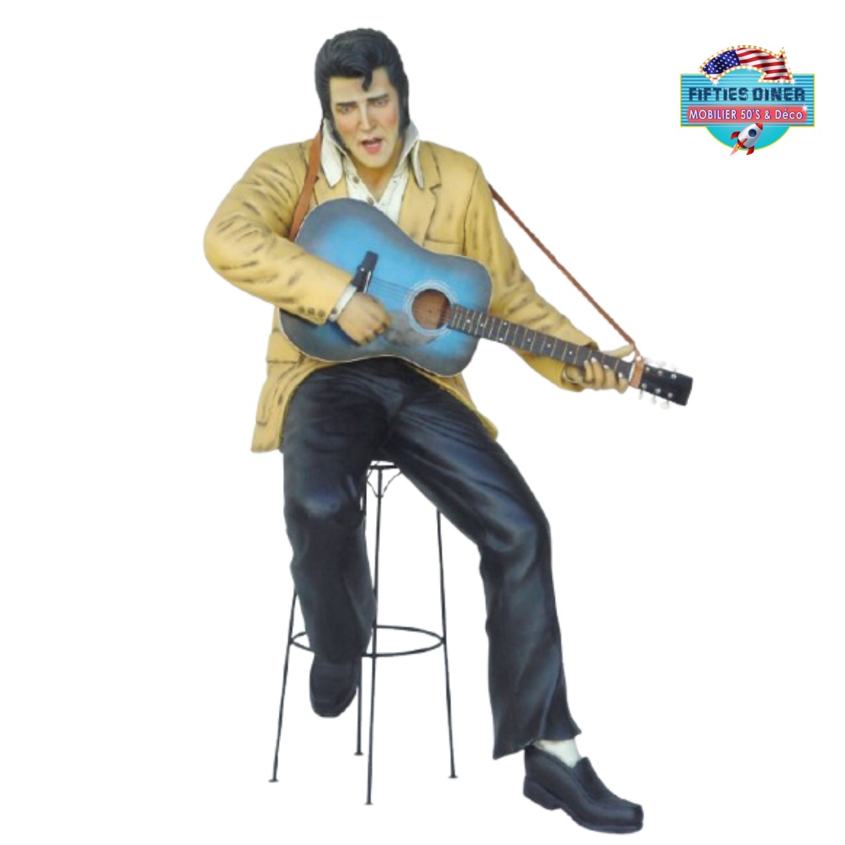 statue en résine elvis presley à la guitare