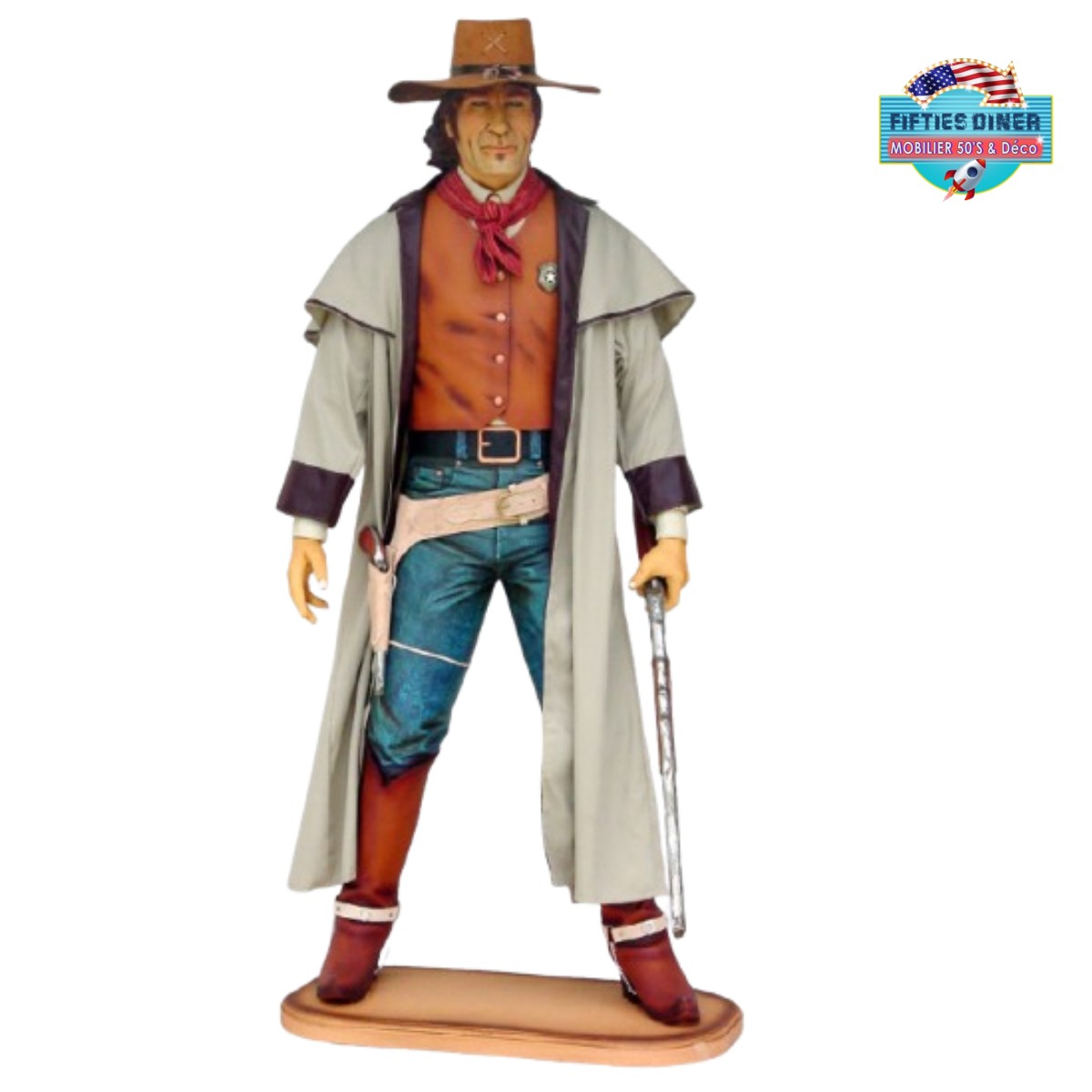 statue en résine dun cowboy américain