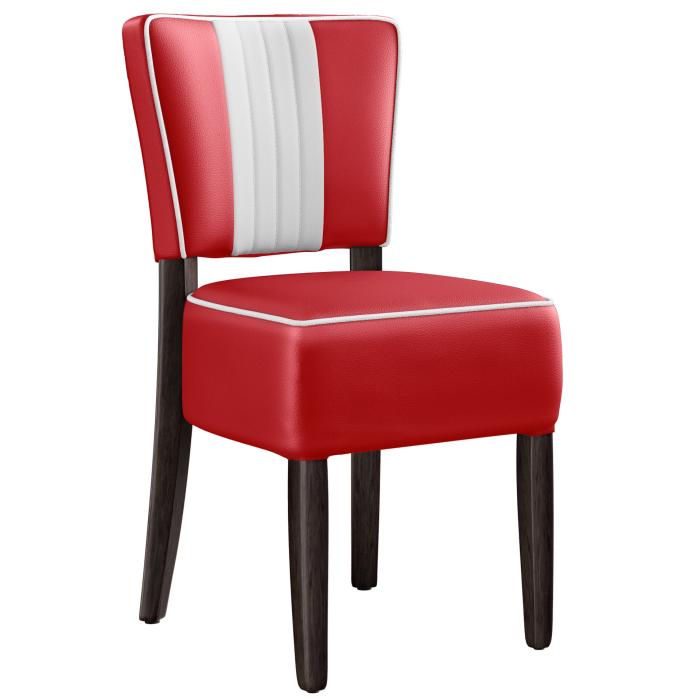 chaise Vegas similicuir rouge