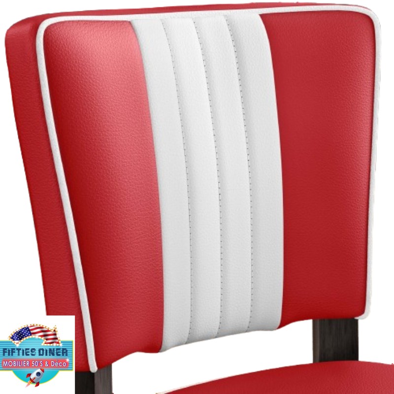 chaises de cuisine rétro en vinyle bicolore