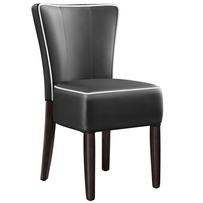 chaise de cuisine Utah rétro vinyle noir