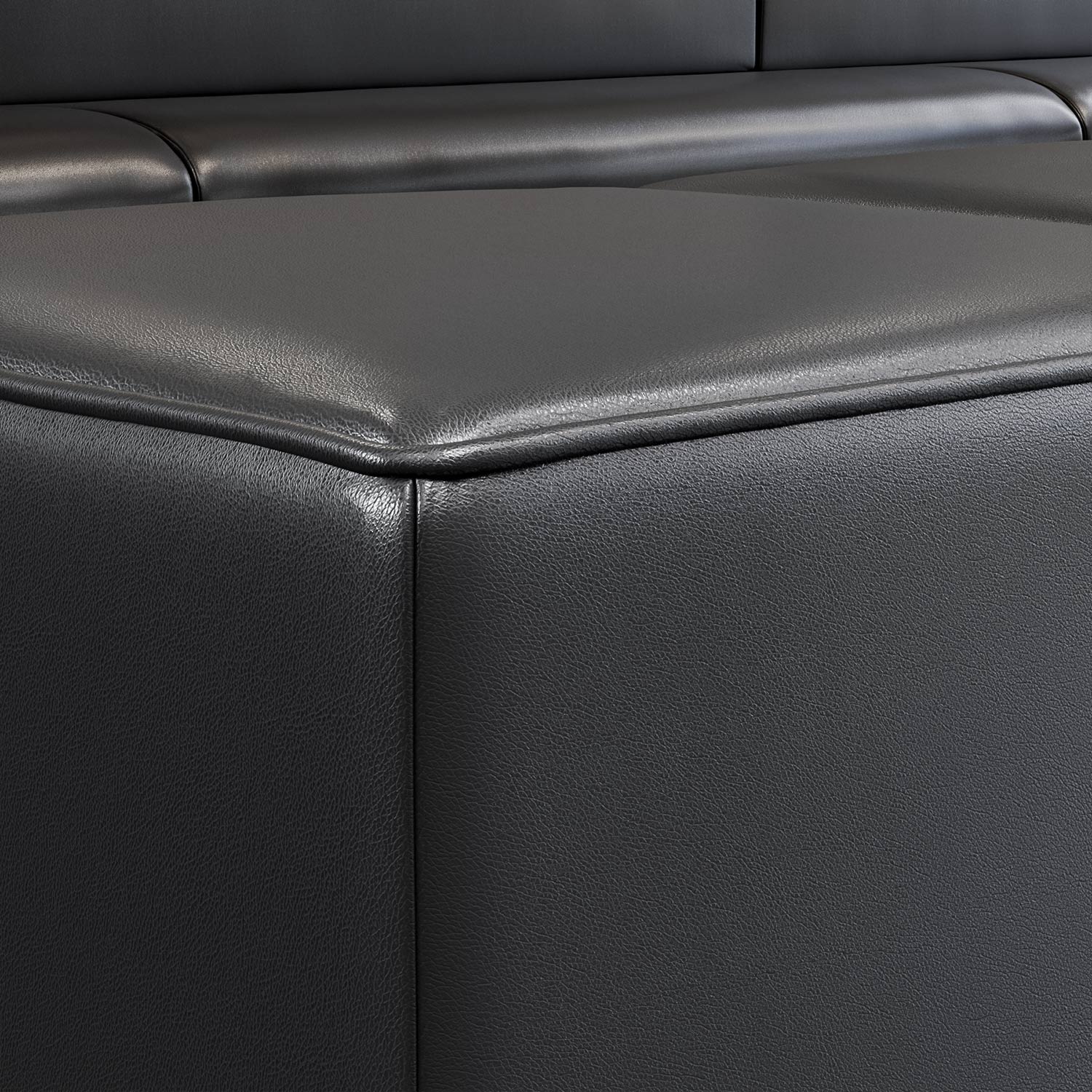 POUF VINTAGE DINER EN VINYLE NOIR
