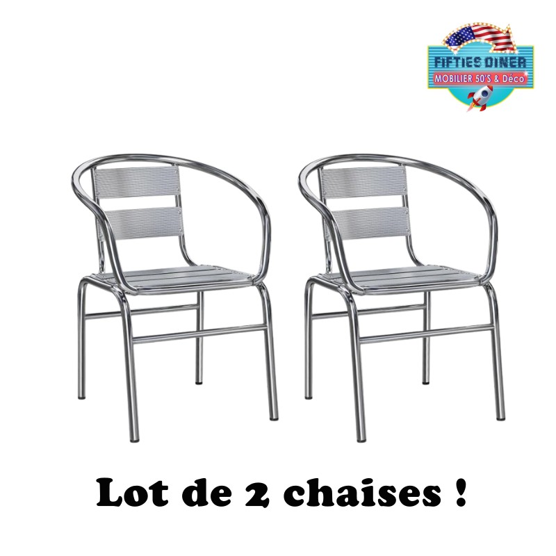 chaises de terrasse de restaurant en aluminium