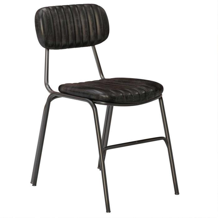 chaise rétro en simili cuir noir Red rock